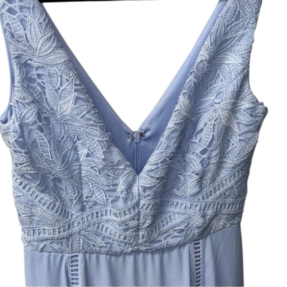 NWT ASOS Blue Ruched V-Neck Midi Dress for Prom - Picture 5 of 12
